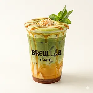 COLD Caramel Matcha Latte
